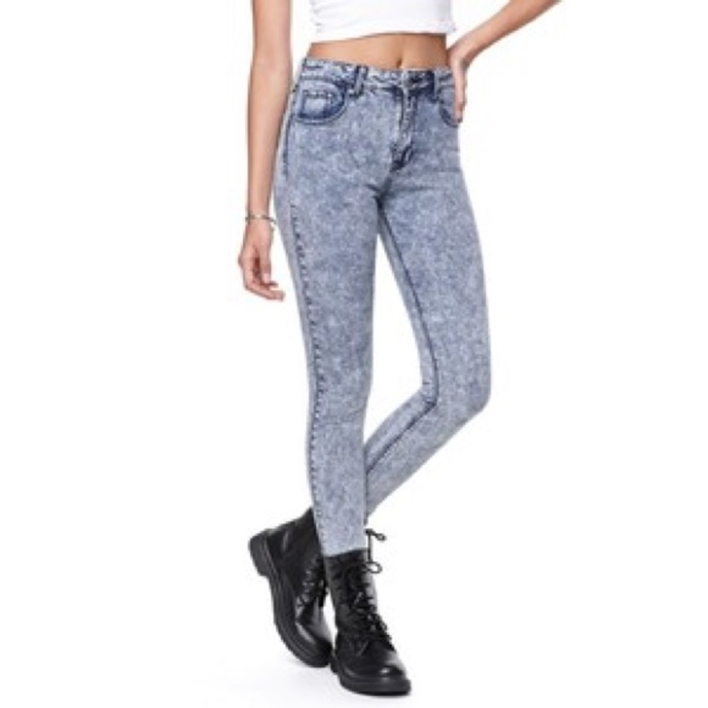 Bullhead High Rise Skinniest Acid Wash Jeans